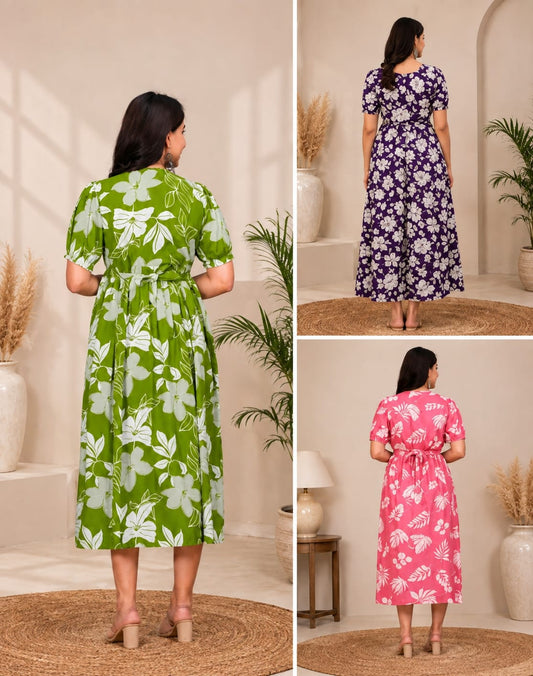 Floral Rayon Feeding Gown