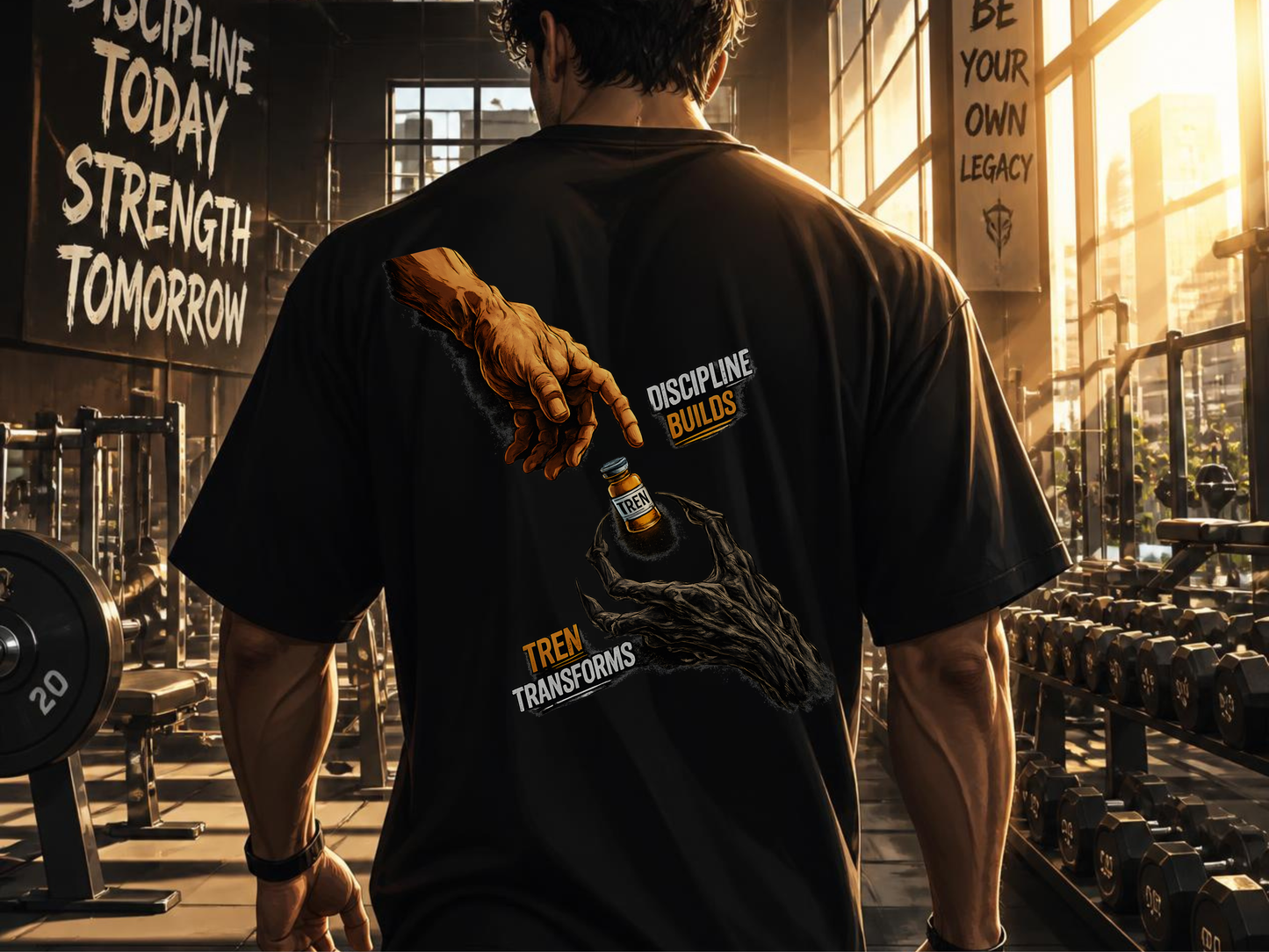TREN Oversized Gym T-Shirt – Discipline Builds