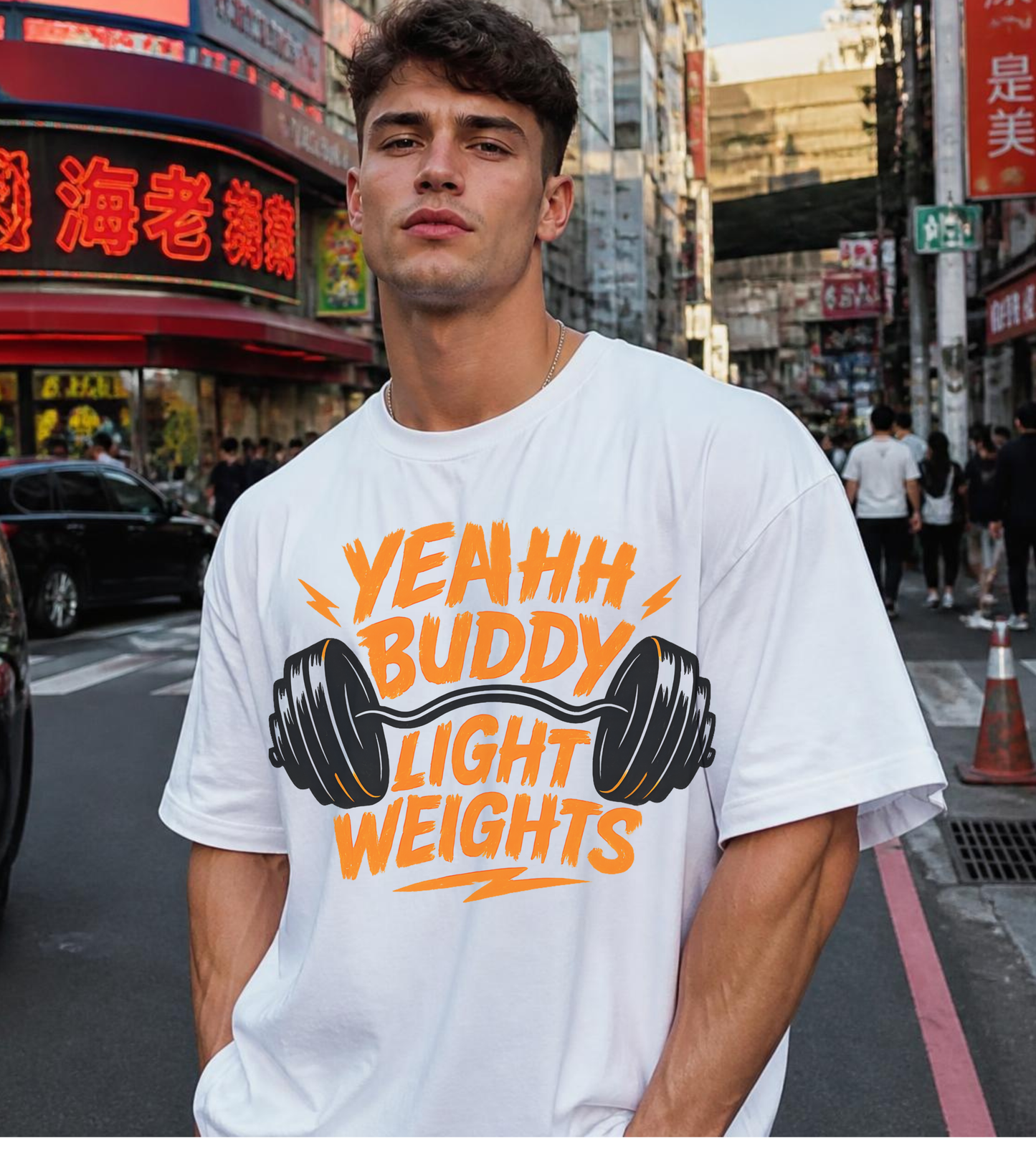 Yeahh Buddy – Light Weights Oversized Gym T-Shirt