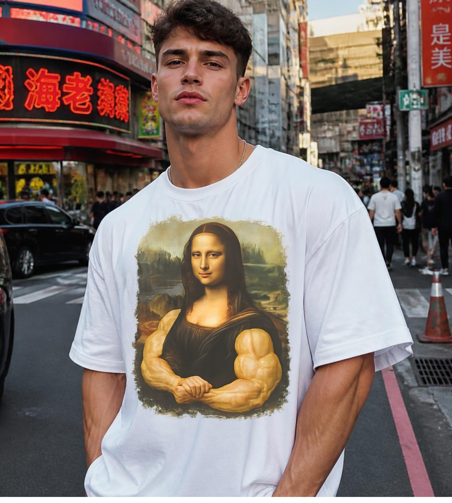 Mona Lisa Muscle Oversized T-Shirt
