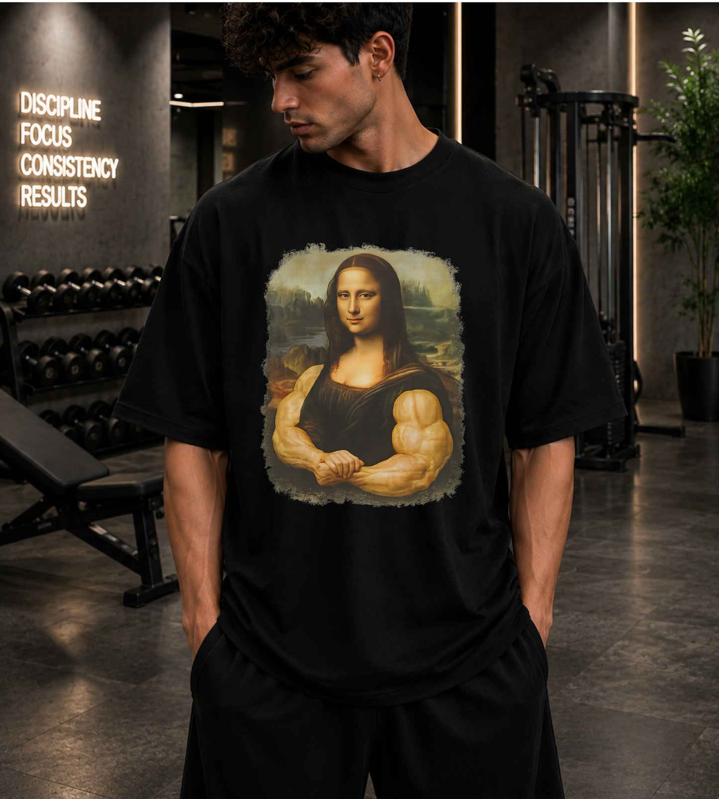 Mona Lisa Muscle Oversized T-Shirt