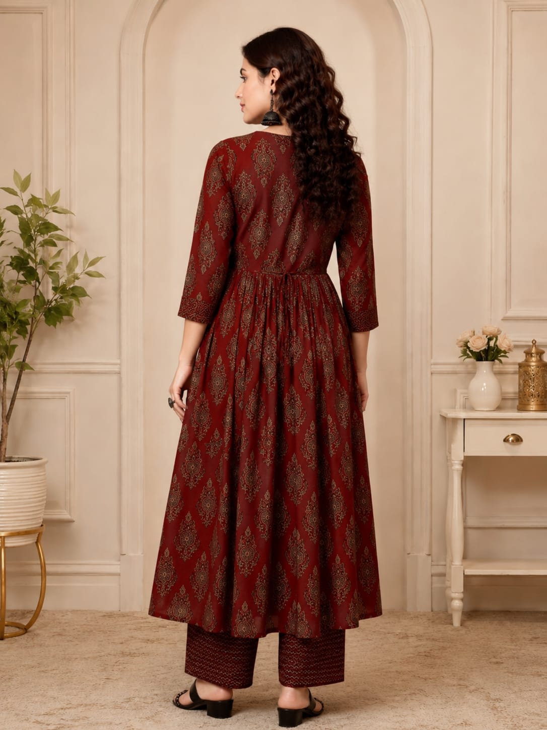 Maroon Printed Feeding Kurti Set ❤️